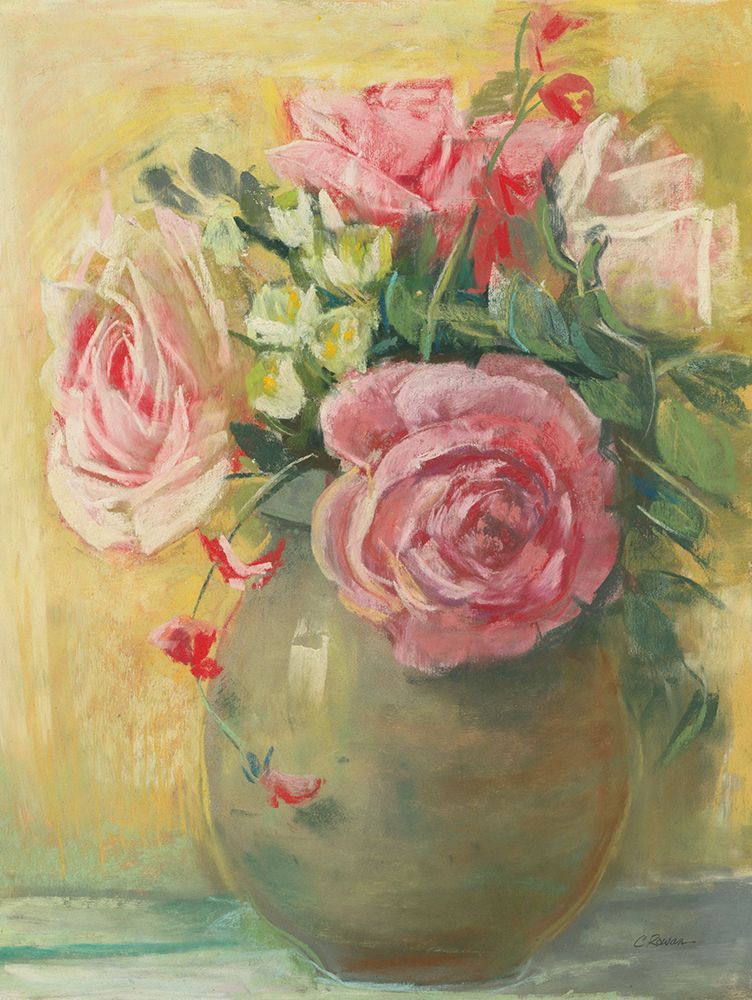Vase of Pink Ranunculus art print by Carol Rowan for $57.95 CAD