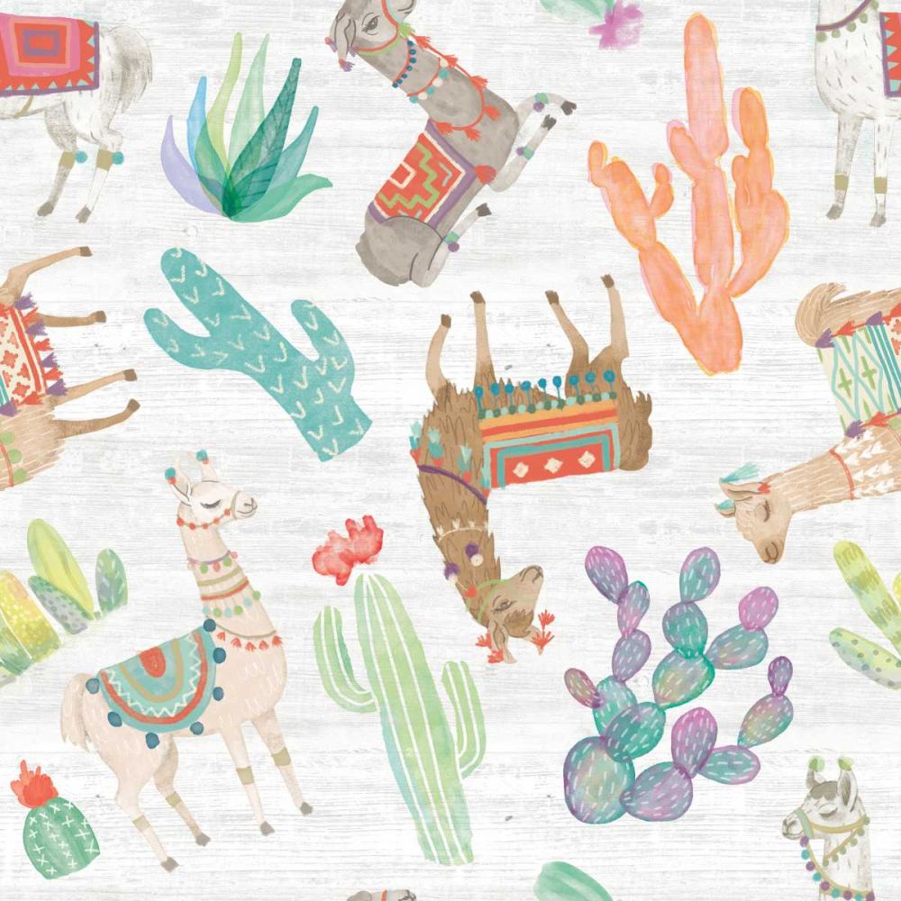Lovely Llamas Pattern VIII art print by Mary Urban for $57.95 CAD