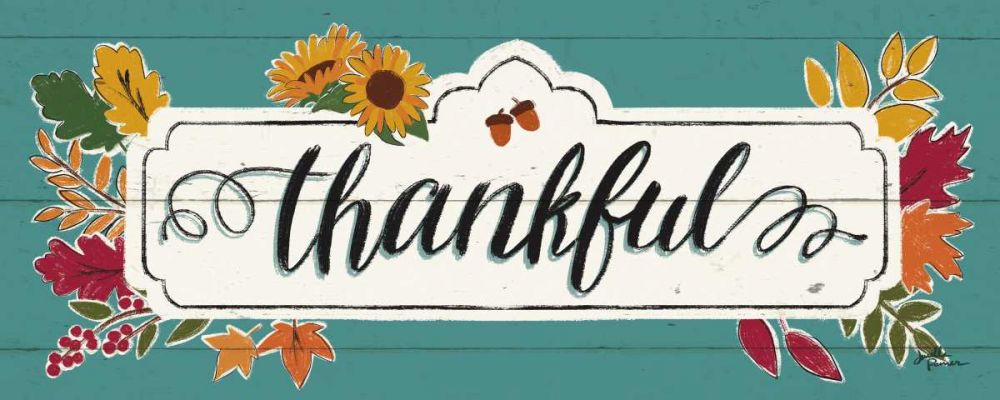 Thankful IV Turquoise art print by Janelle Penner for $57.95 CAD