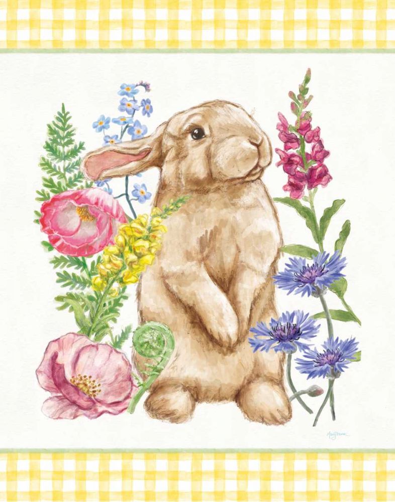 Sunny Bunny III Checker Border art print by Mary Urban for $57.95 CAD