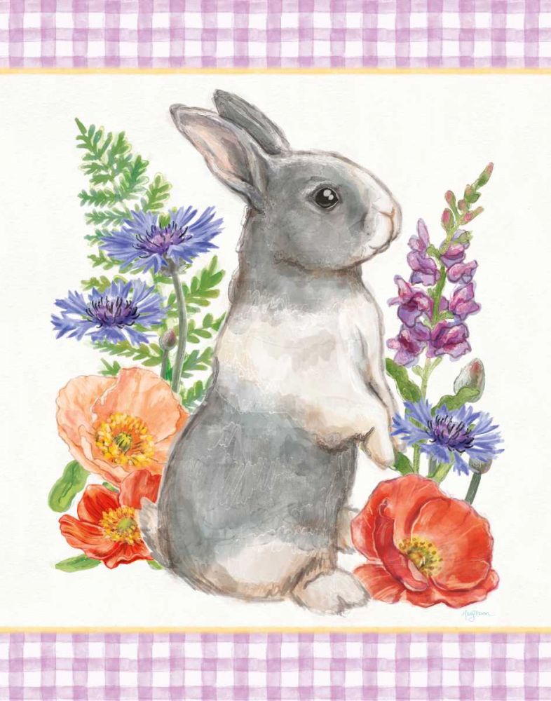 Sunny Bunny IV Checker Border art print by Mary Urban for $57.95 CAD