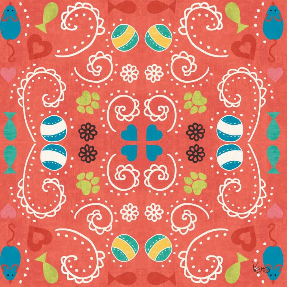 Otomi Cats Step 01C art print by Veronique Charron for $57.95 CAD