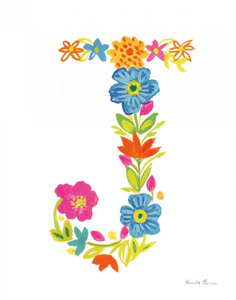 Floral Alphabet Letter X art print by Farida Zaman for $57.95 CAD