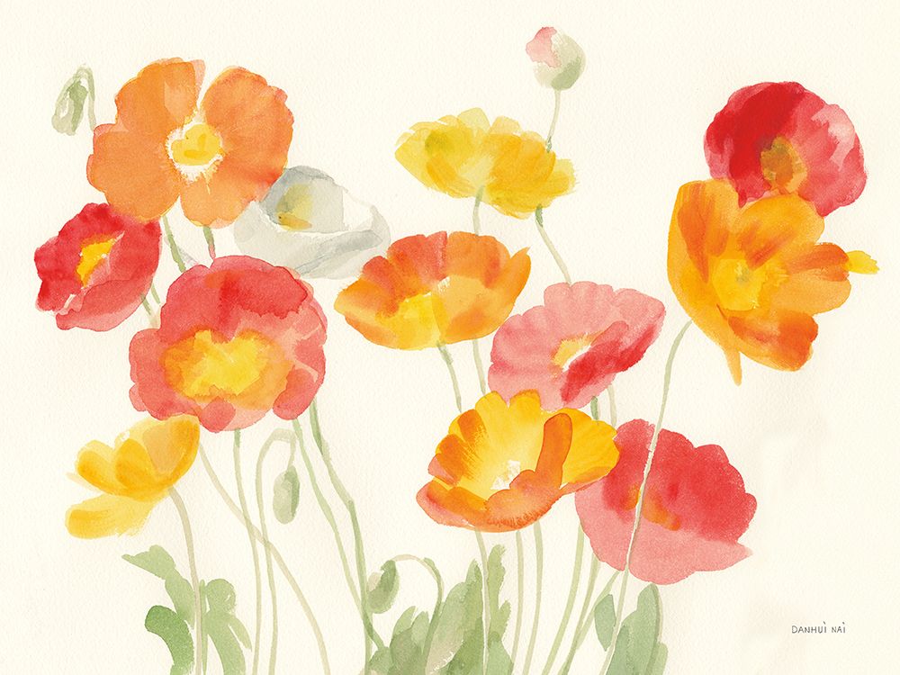 Bright Poppies II art print by Danhui Nai for $57.95 CAD
