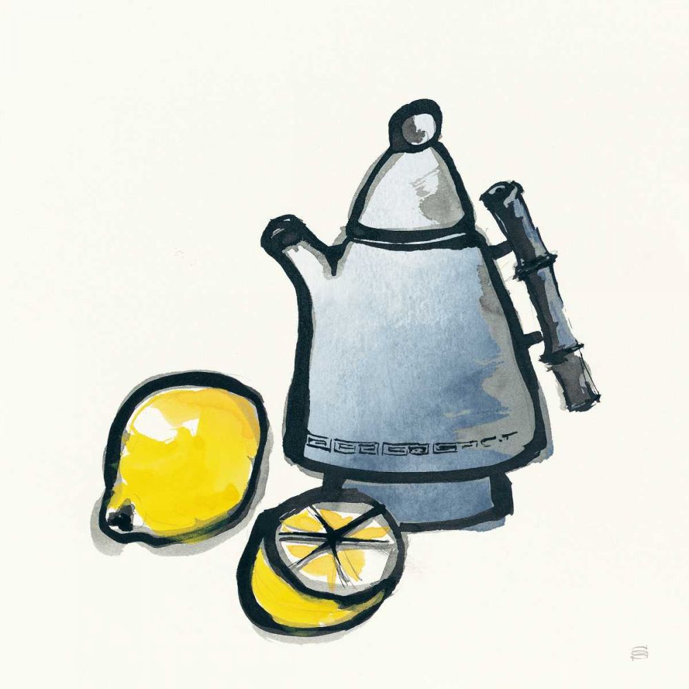 Tea and Lemons Navy art print by Chris Paschke for $57.95 CAD