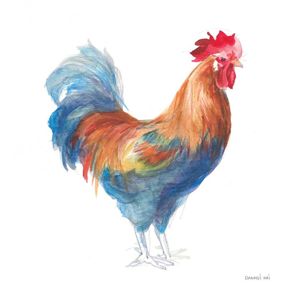 Rooster on White art print by Danhui Nai for $57.95 CAD