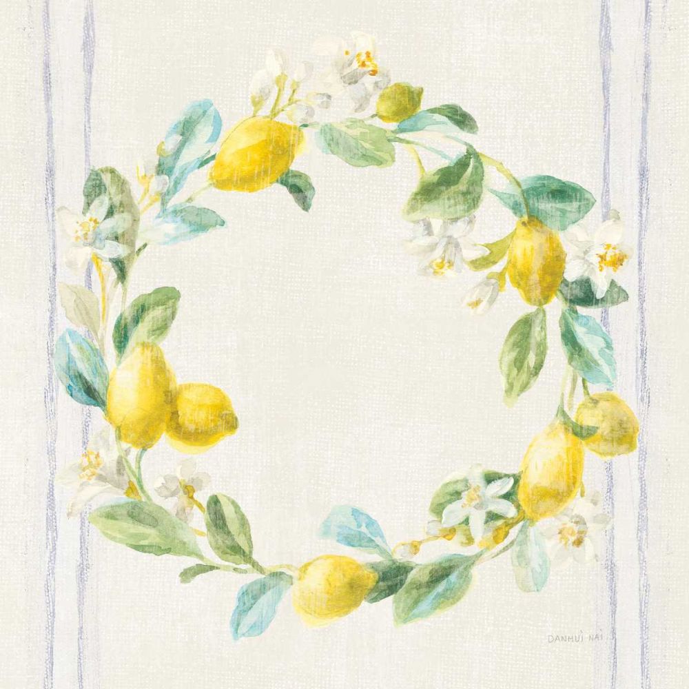 Floursack Lemons V Navy art print by Danhui Nai for $57.95 CAD