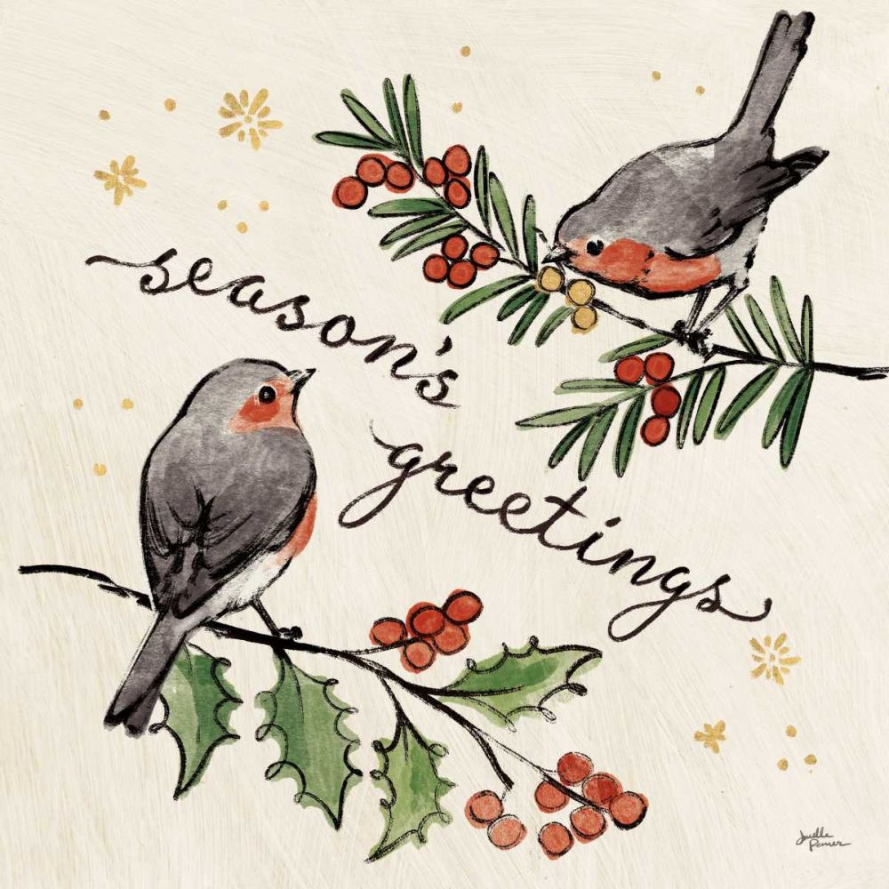 Christmas Lovebirds III art print by Janelle Penner for $57.95 CAD