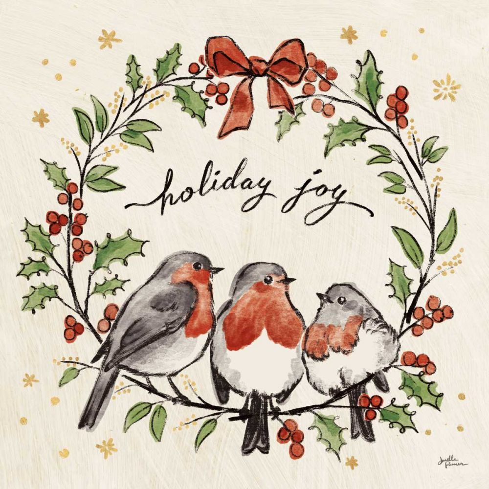 Christmas Lovebirds IV art print by Janelle Penner for $57.95 CAD