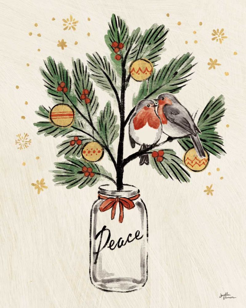 Christmas Lovebirds VI art print by Janelle Penner for $57.95 CAD