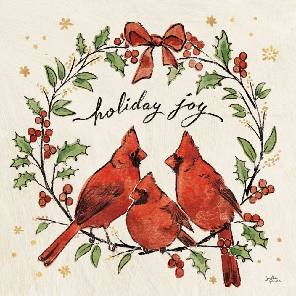 Christmas Lovebirds XI art print by Janelle Penner for $57.95 CAD