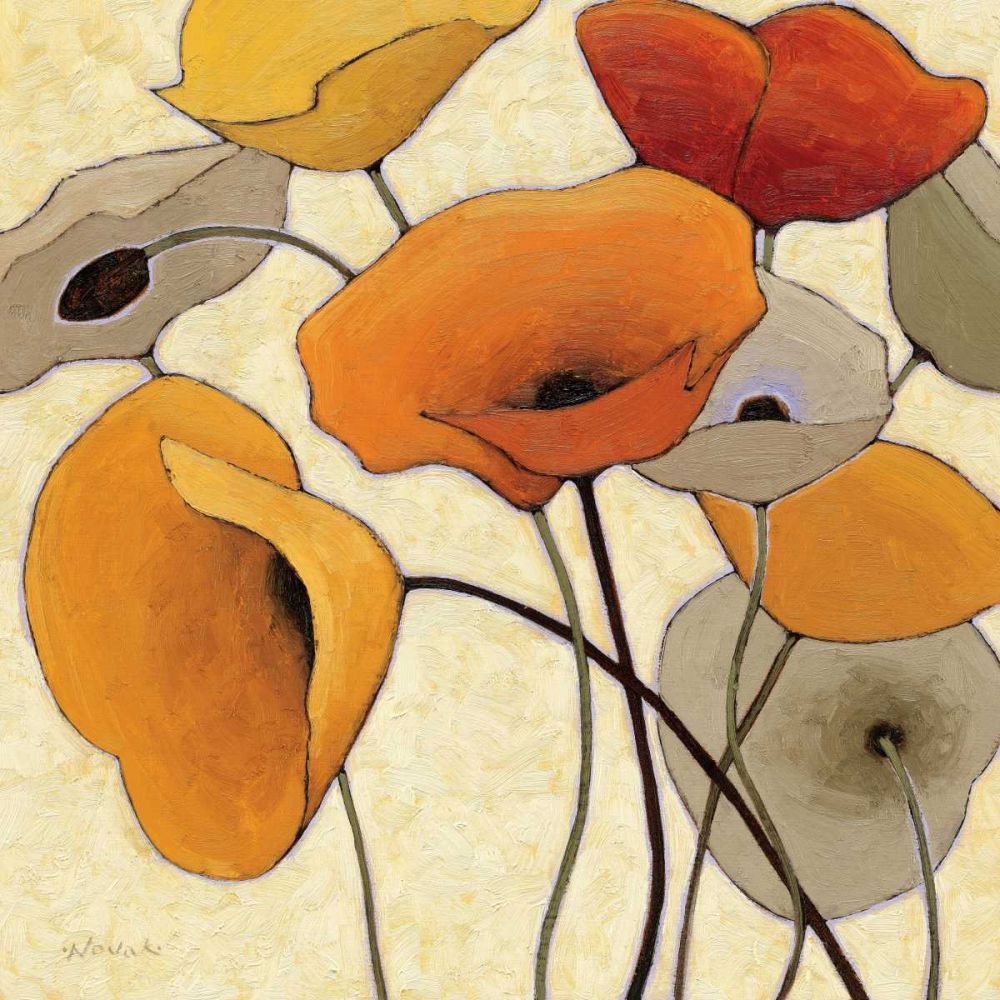Pumpkin Poppies III art print by Shirley Novak for $57.95 CAD