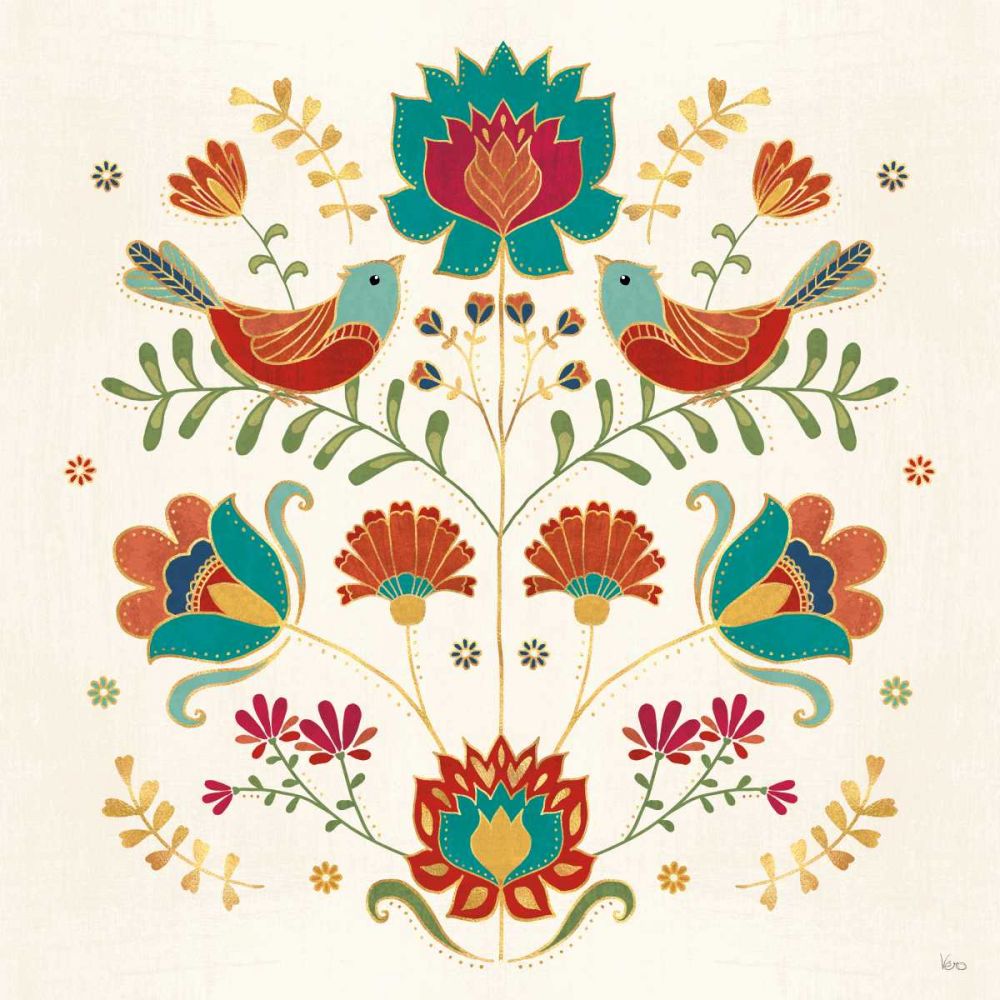 Folk Floral II art print by Veronique Charron for $57.95 CAD