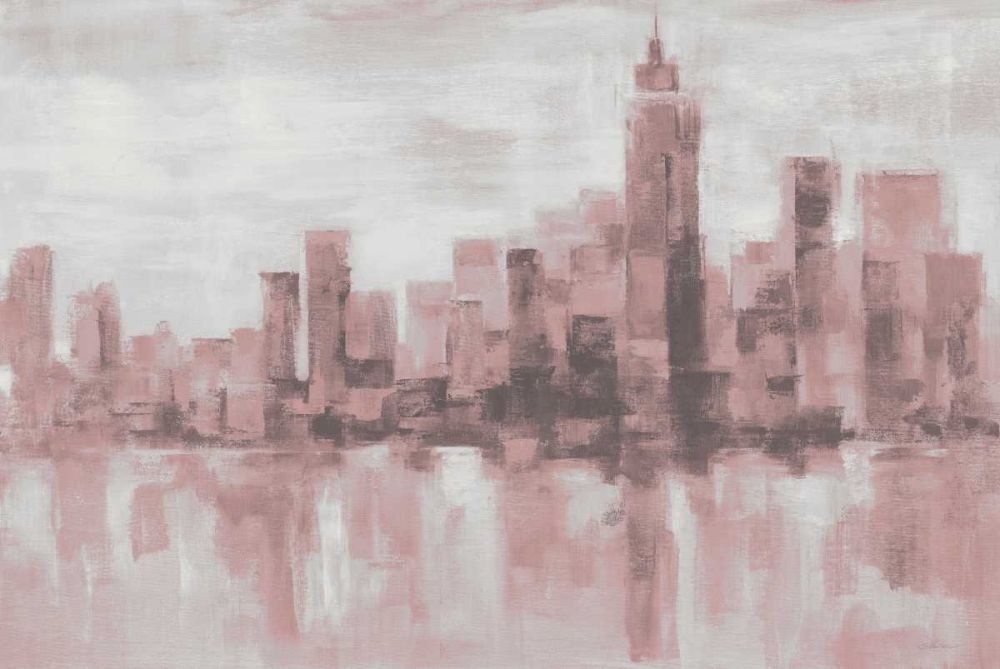 Misty Day in Manhattan Pink Gray art print by Silvia Vassileva for $57.95 CAD