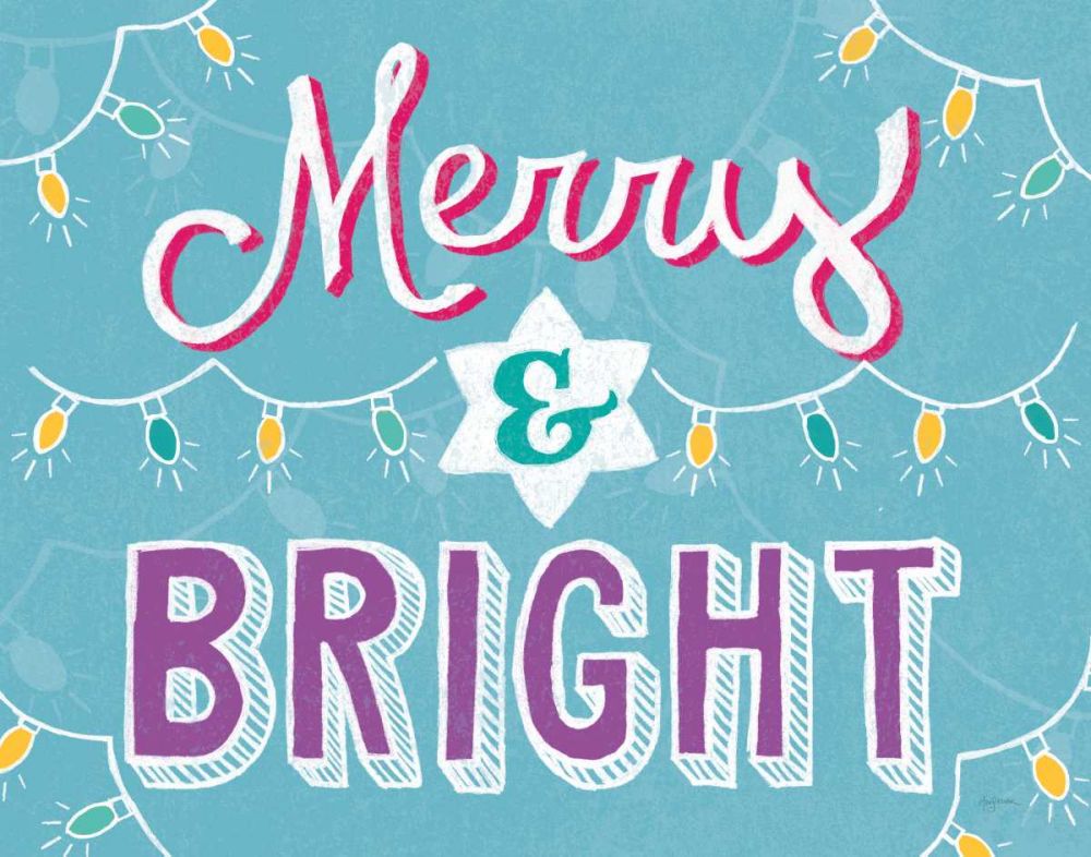 Merry and Bright Aqua art print by Mary Urban for $57.95 CAD