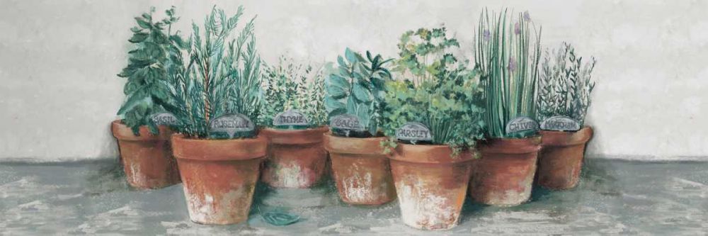 Pots of Herbs II Cottage v2 art print by Carol Rowan for $57.95 CAD