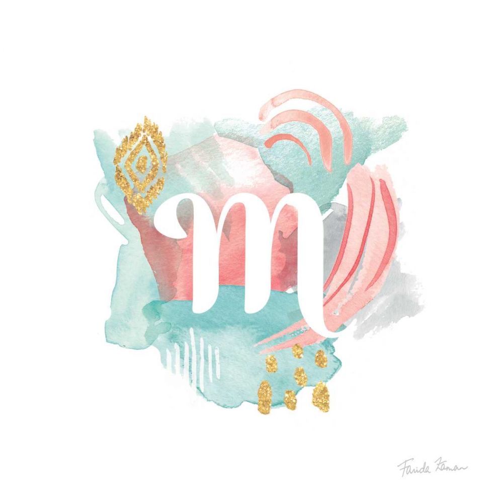 Abstract Monogram M art print by Farida Zaman for $57.95 CAD