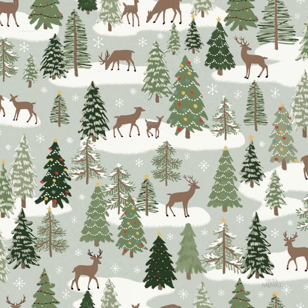 Christmas Village Pattern XI art print by Laura Marshall for $57.95 CAD