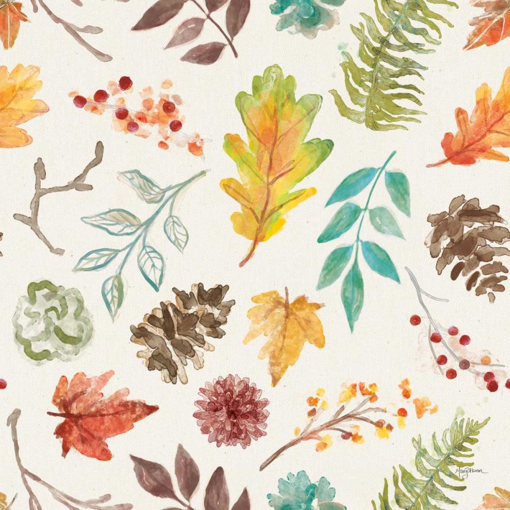 Autumn Friends Pattern IIA art print by Mary Urban for $57.95 CAD
