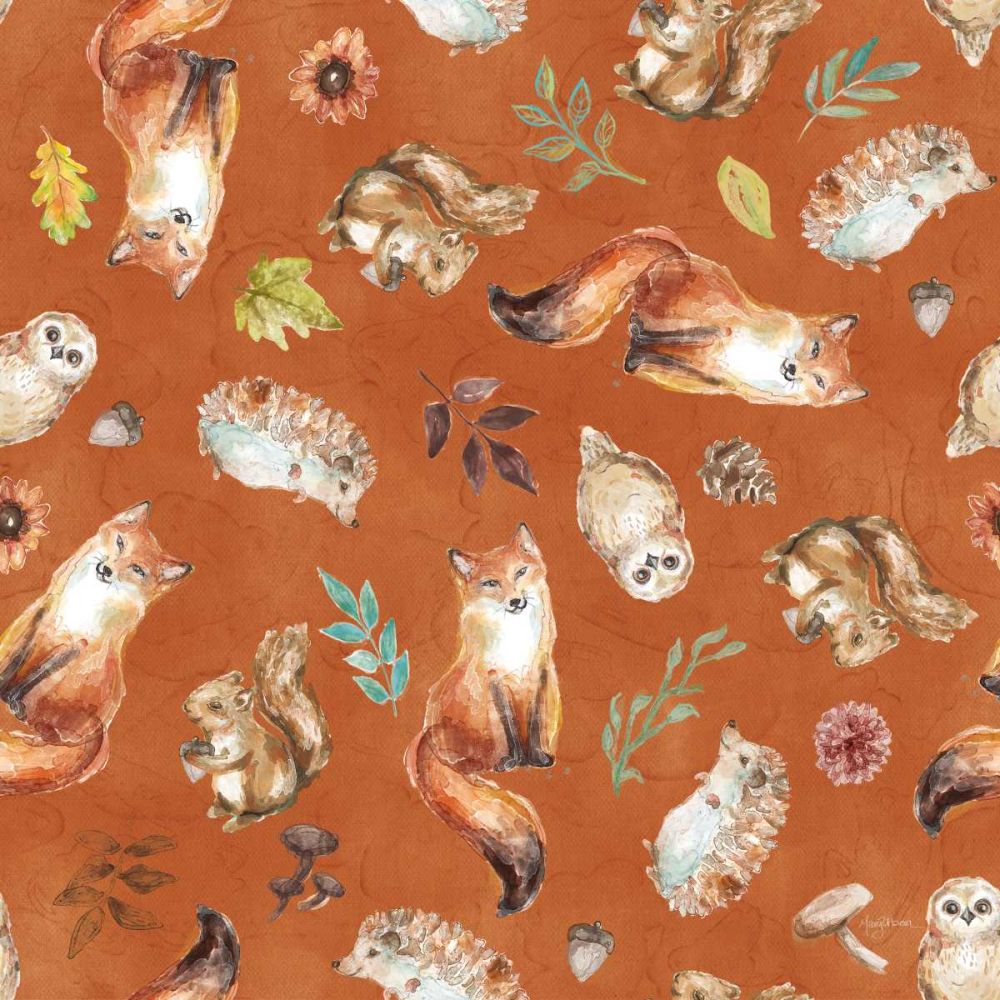 Autumn Friends Pattern IVB art print by Mary Urban for $57.95 CAD