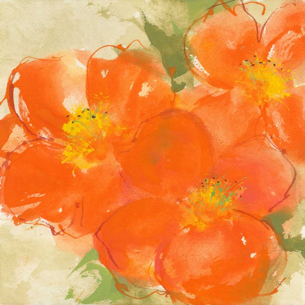 Tangerine Poppies II art print by Chris Paschke for $57.95 CAD