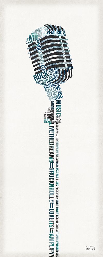 Type Mic Colorful art print by Michael Mullan for $57.95 CAD