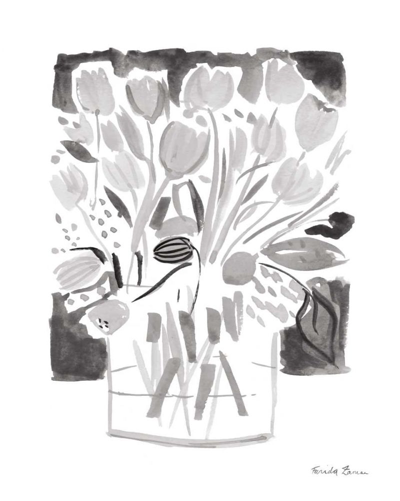 Lemon Gray Tulips I art print by Farida Zaman for $57.95 CAD