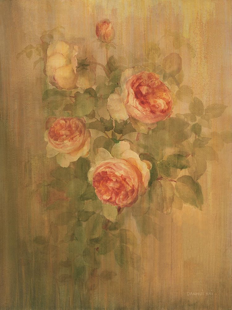 Vintage Roses on Green II art print by Danhui Nai for $57.95 CAD