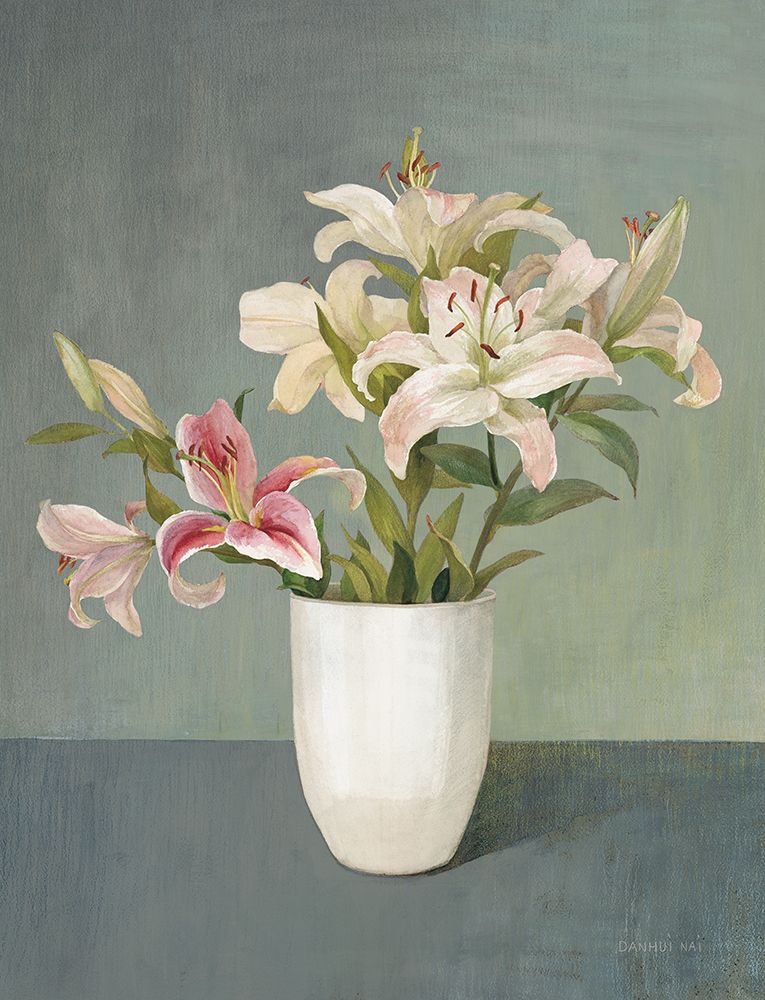 Lilies in White Vase art print by Danhui Nai for $57.95 CAD
