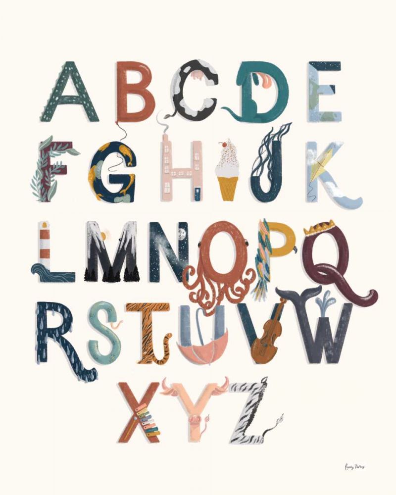 Alphabet A to Z art print by Becky Thorns for $57.95 CAD
