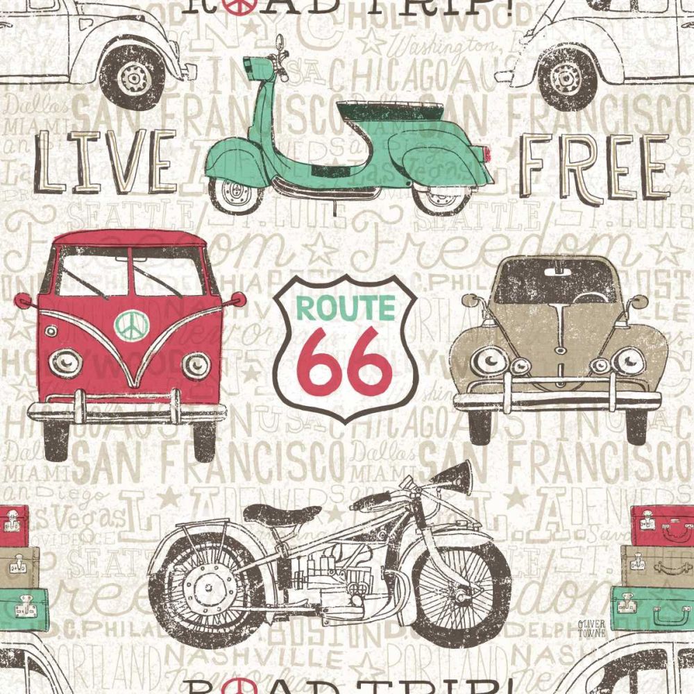 American Road Trip Pattern I art print by Oliver Towne for $57.95 CAD