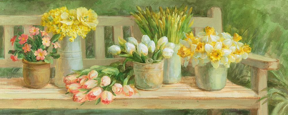 Spring Garden Bench art print by Danhui Nai for $57.95 CAD
