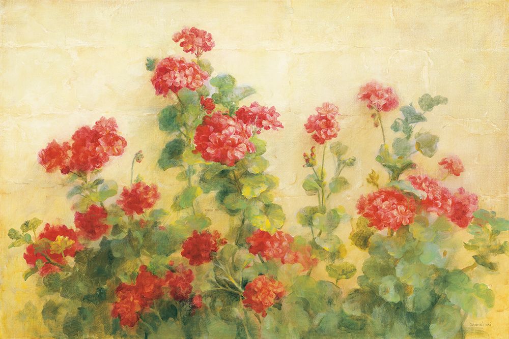 Red Geraniums on White art print by Danhui Nai for $57.95 CAD