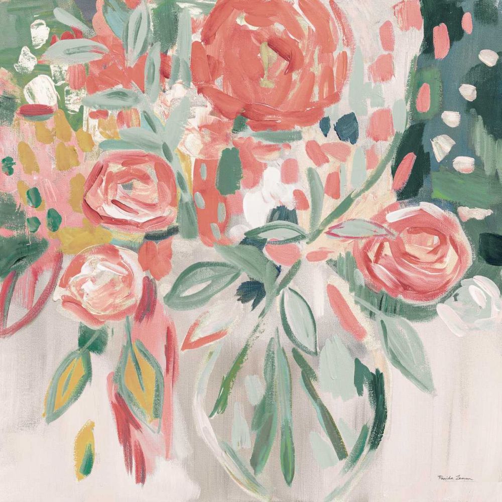 Summer Pink Floral Modern art print by Farida Zaman for $57.95 CAD