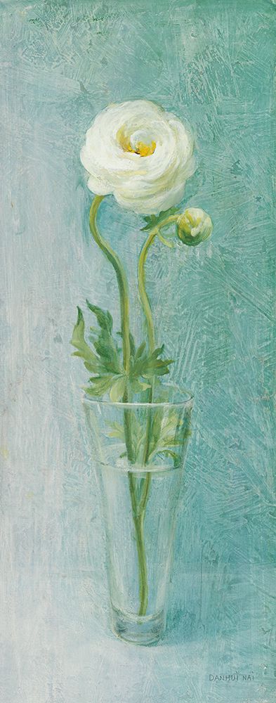 Ranunculus on Blue art print by Danhui Nai for $57.95 CAD