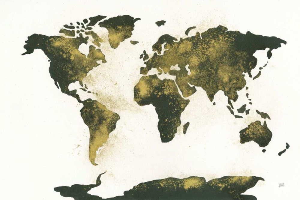 World Map Gold Dust art print by Chris Paschke for $57.95 CAD