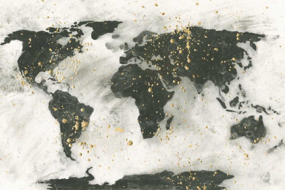 World Map Gold Speckle art print by Chris Paschke for $57.95 CAD