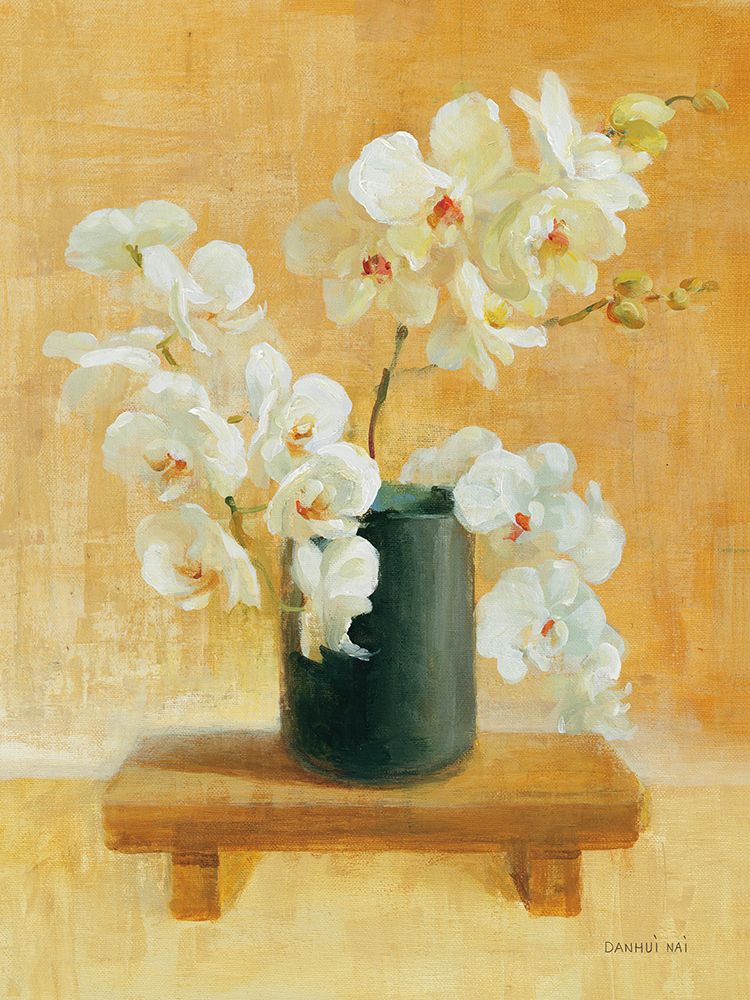 White Orchids in Black Vase art print by Danhui Nai for $57.95 CAD