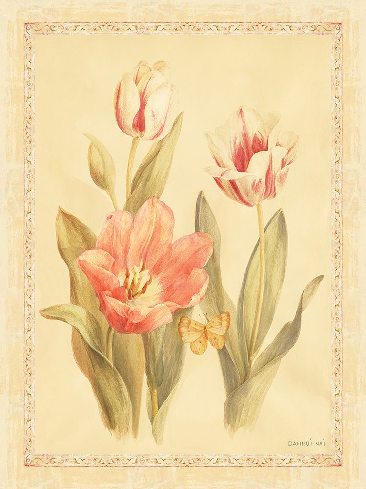 Tulips and Butterflies II art print by Danhui Nai for $57.95 CAD