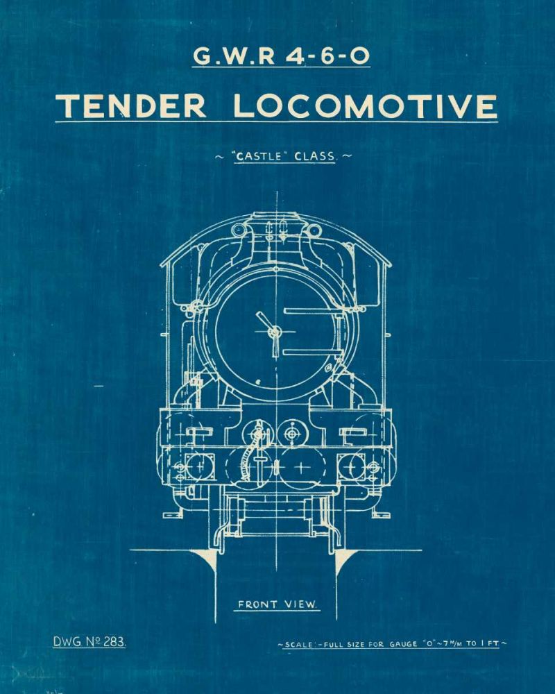 Locomotive Blueprint II art print by Wild Apple Portfolio for $57.95 CAD