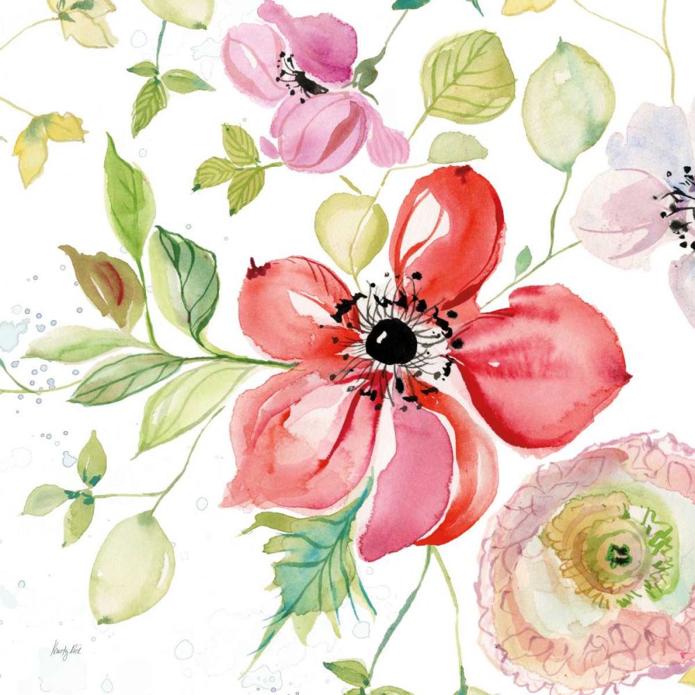 Spray of Anemones III art print by Kristy Rice for $57.95 CAD