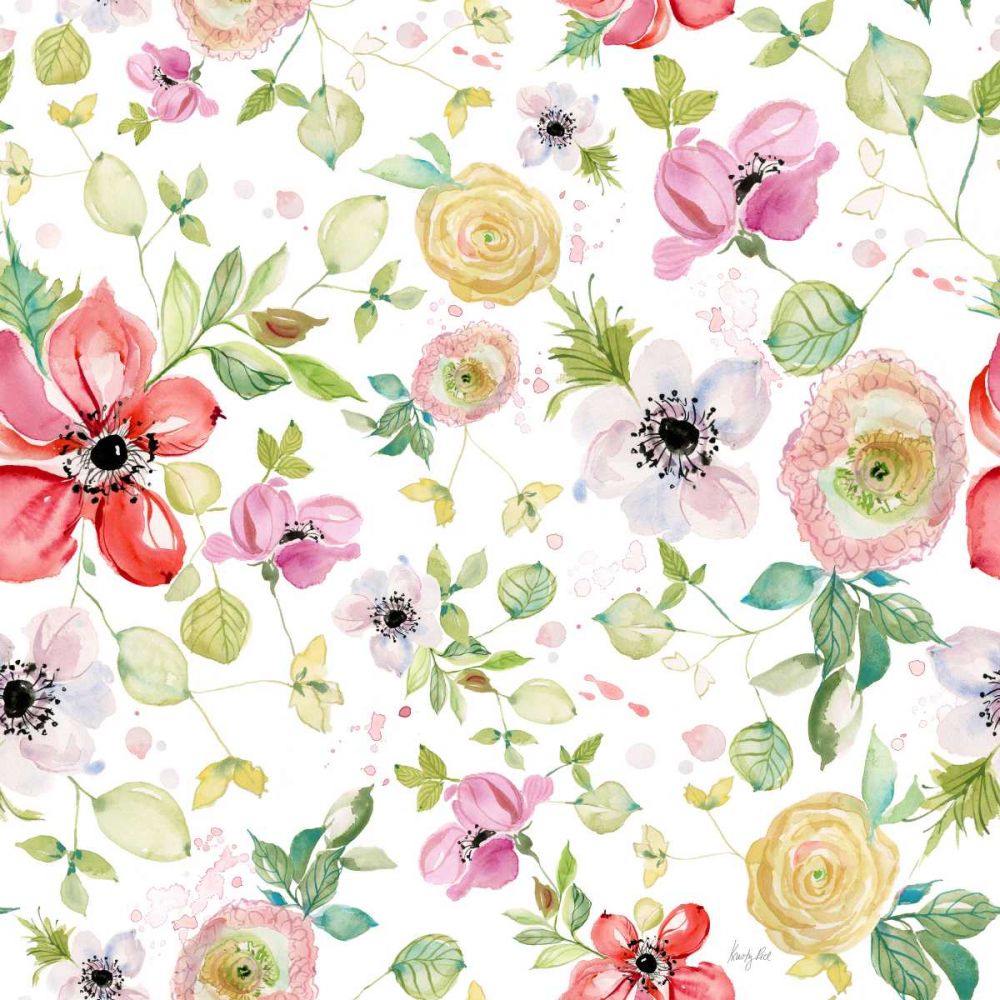 Spray of Anemones Pattern I art print by Kristy Rice for $57.95 CAD