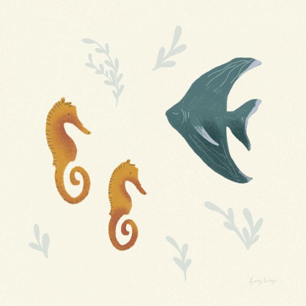 Ocean Life Seahorses art print by Becky Thorns for $57.95 CAD