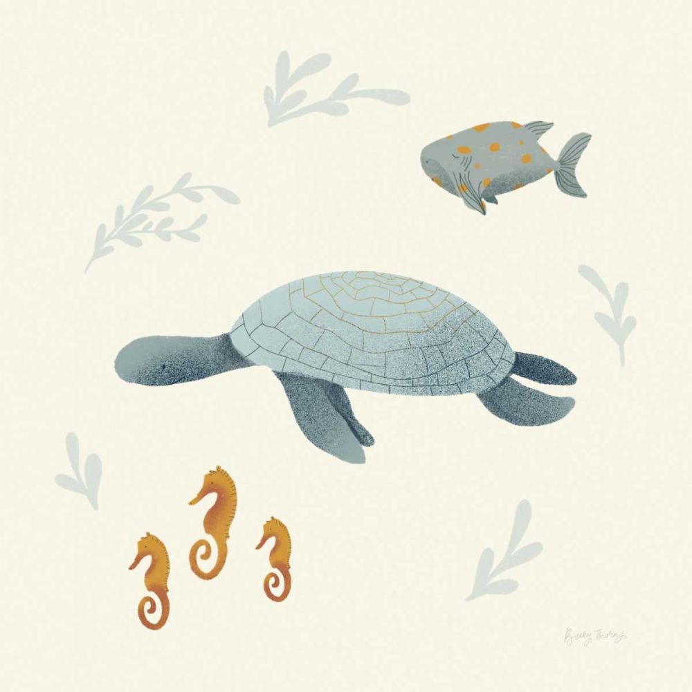Ocean Life Sea Turtle art print by Becky Thorns for $57.95 CAD