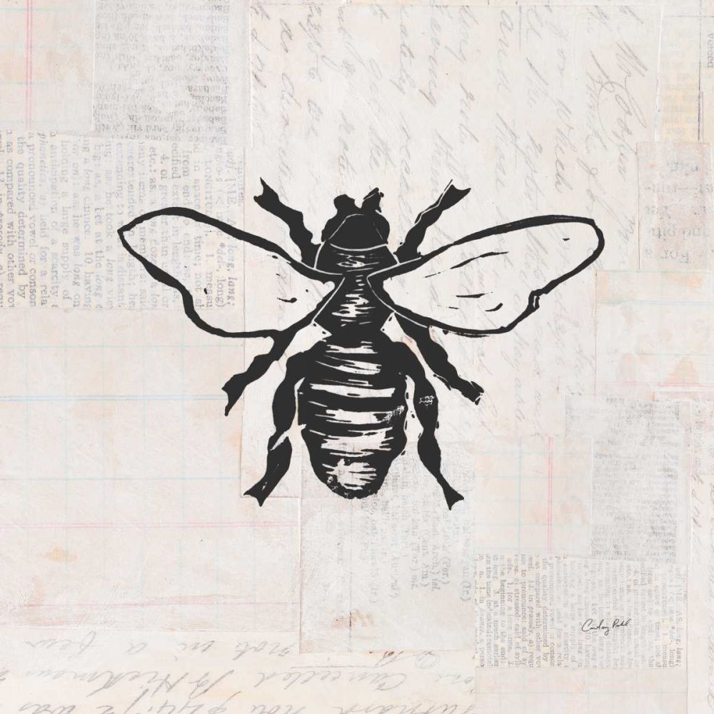 Bee Stamp BW art print by Courtney Prahl for $57.95 CAD