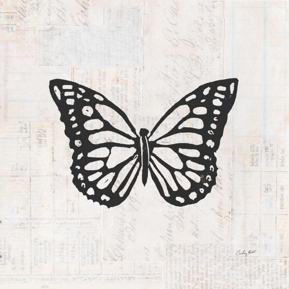 Butterfly Stamp BW art print by Courtney Prahl for $57.95 CAD