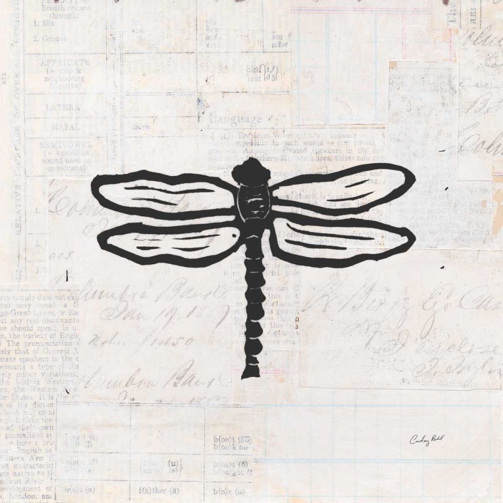 Dragonfly Stamp BW art print by Courtney Prahl for $57.95 CAD