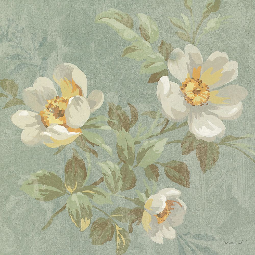 Roses on Blue I art print by Danhui Nai for $57.95 CAD