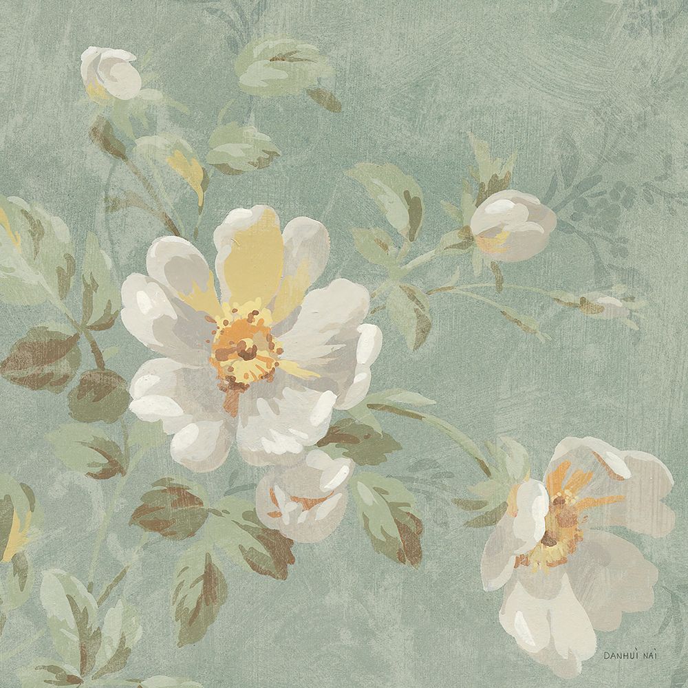 Roses on Blue II art print by Danhui Nai for $57.95 CAD