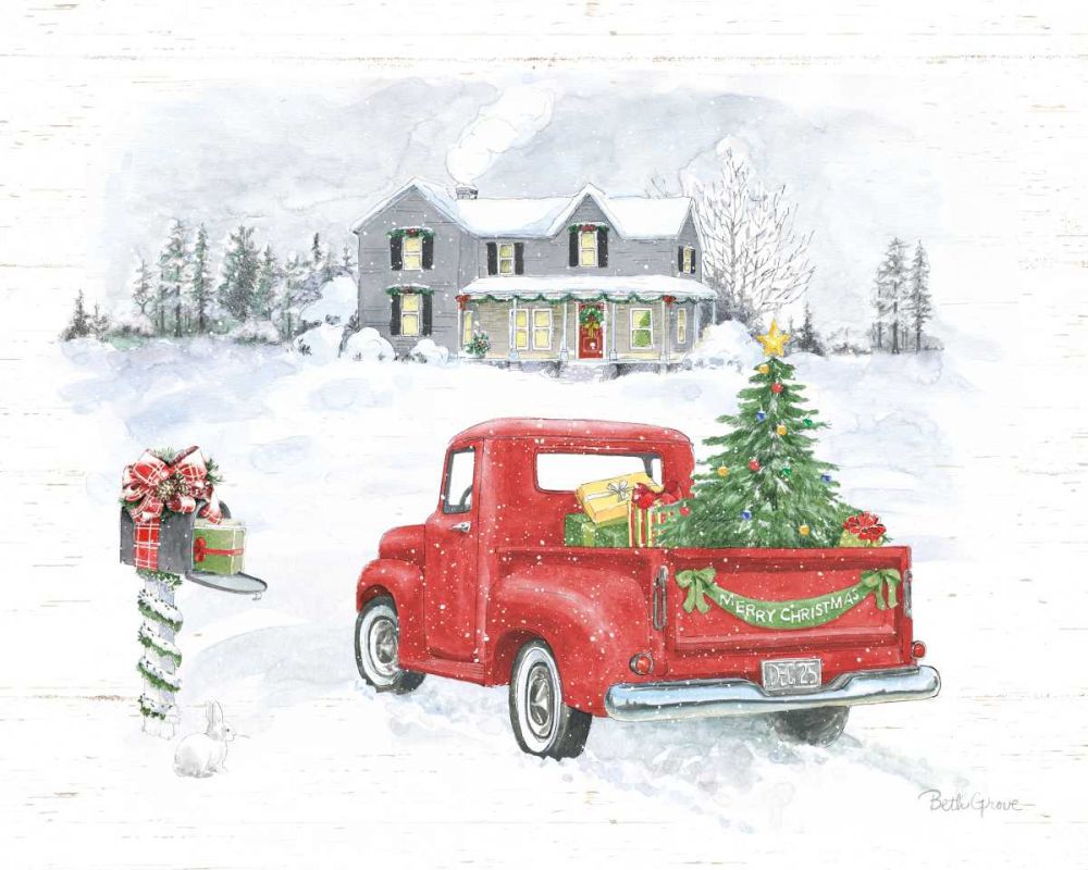Farmhouse Holidays VI Truck art print by Beth Grove for $57.95 CAD